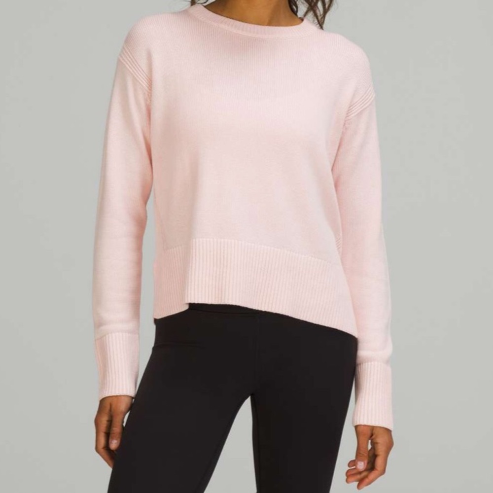 Lululemon Cashlu Boxy Crewneck Sweater in Pink Mist